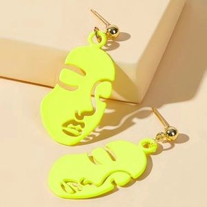 🙂 Contemporary neon face stud earrings 🙂